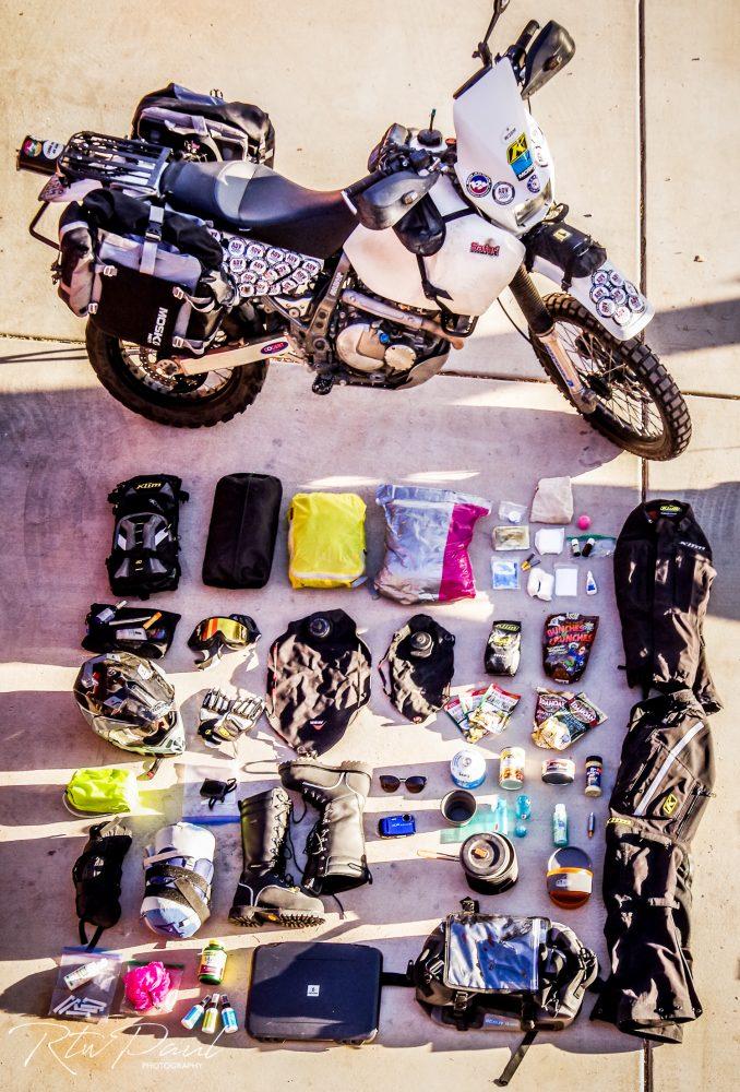 Motorcycle camping store packing list